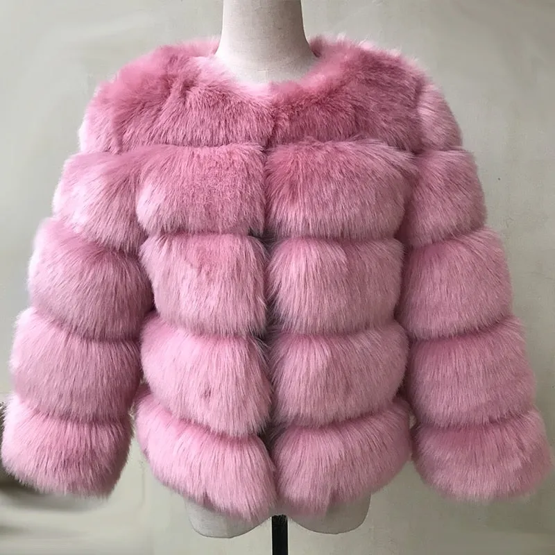 Women's New Fashion Faux Fur Winter Coat