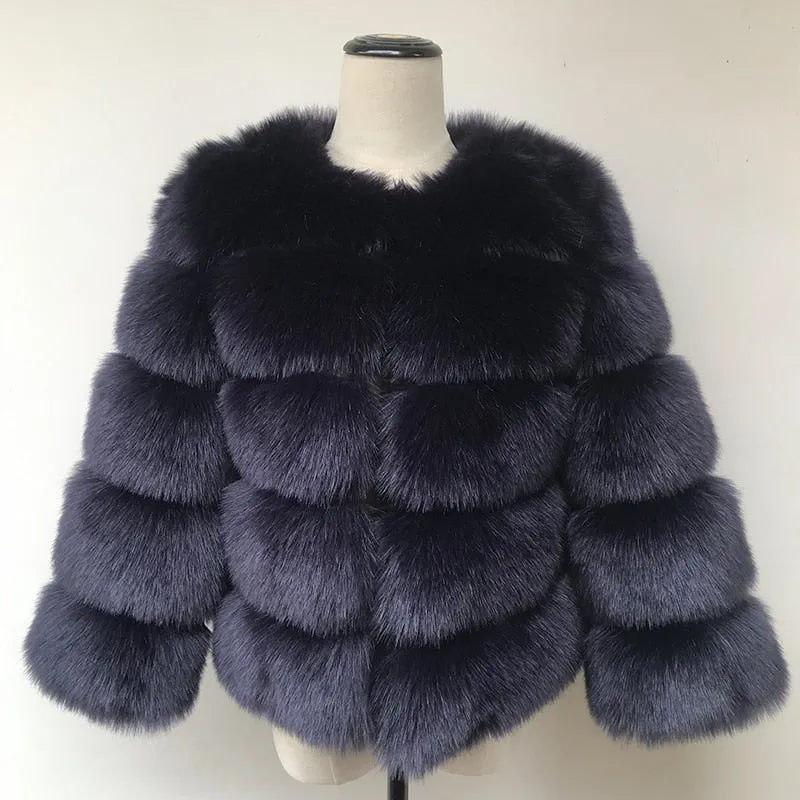 Women's New Fashion Faux Fur Winter Coat