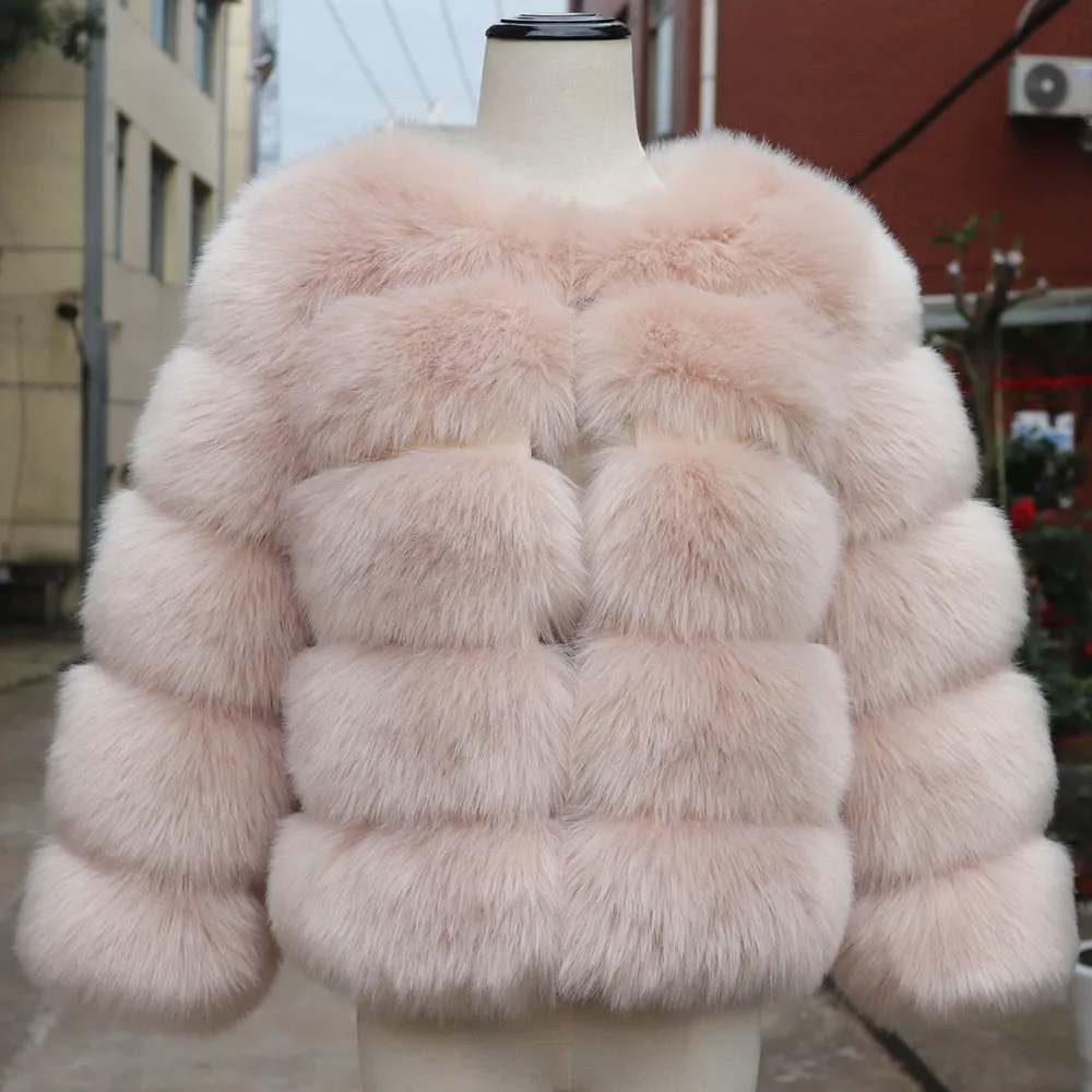 Women's New Fashion Faux Fur Winter Coat