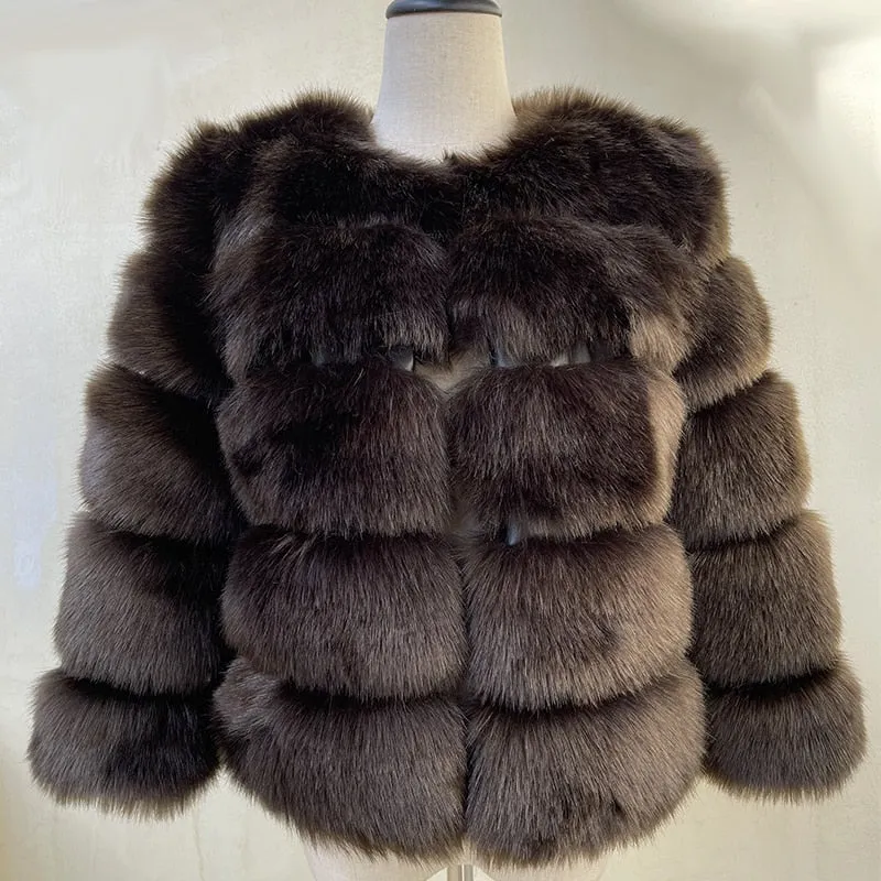 Women's New Fashion Faux Fur Winter Coat