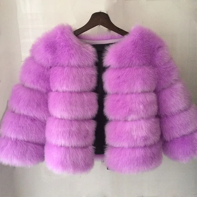Women's New Fashion Faux Fur Winter Coat