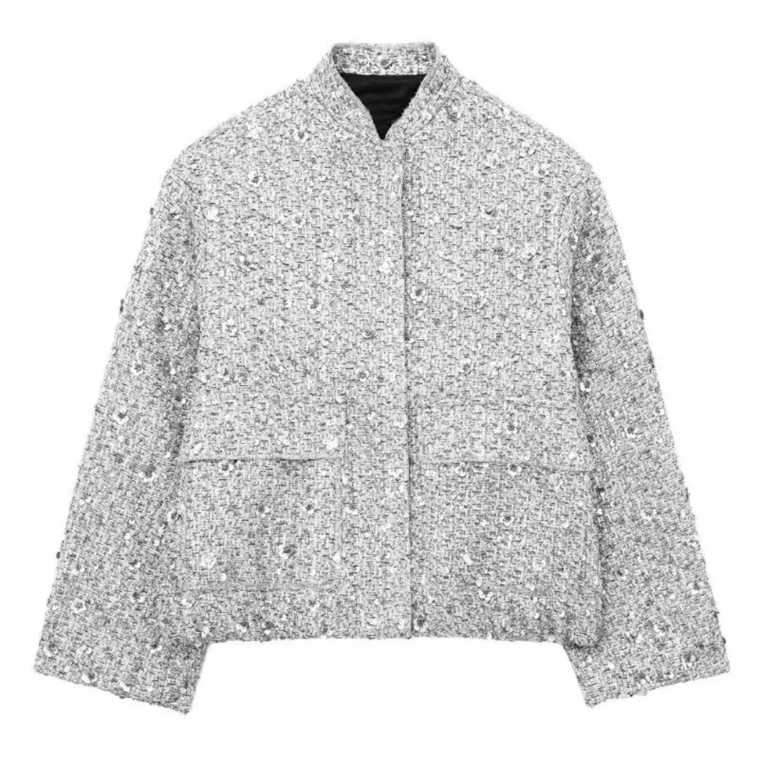 Women's Oversized Sequin Party Jacket | Lightweight