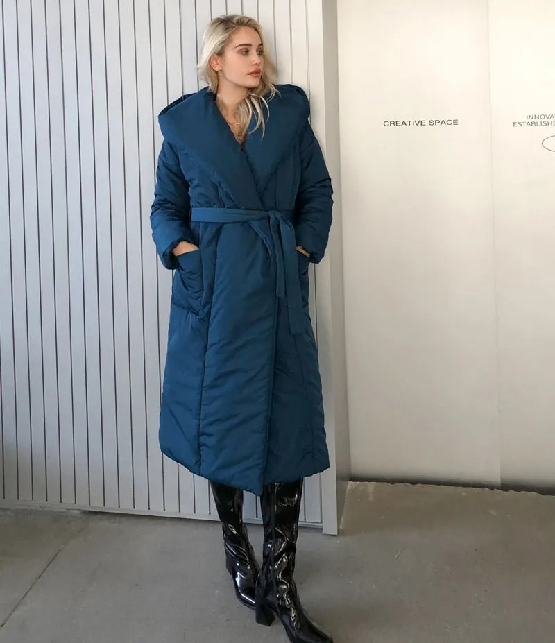 Women's Stylish Thick fluff Long Parka Coat Warm Waterproof Coat