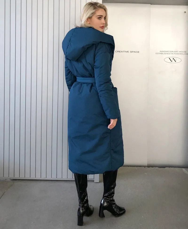 Women's Stylish Thick fluff Long Parka Coat Warm Waterproof Coat