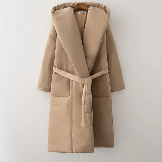 Women's Stylish Thick fluff Long Parka Coat Warm Waterproof Coat