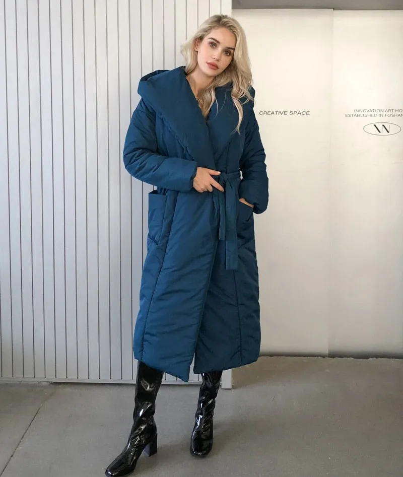 Women's Stylish Thick fluff Long Parka Coat Warm Waterproof Coat