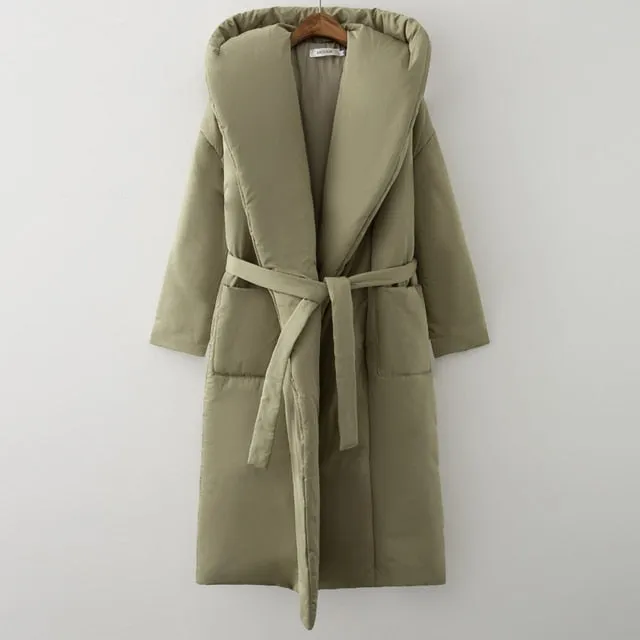 Women's Stylish Thick fluff Long Parka Coat Warm Waterproof Coat