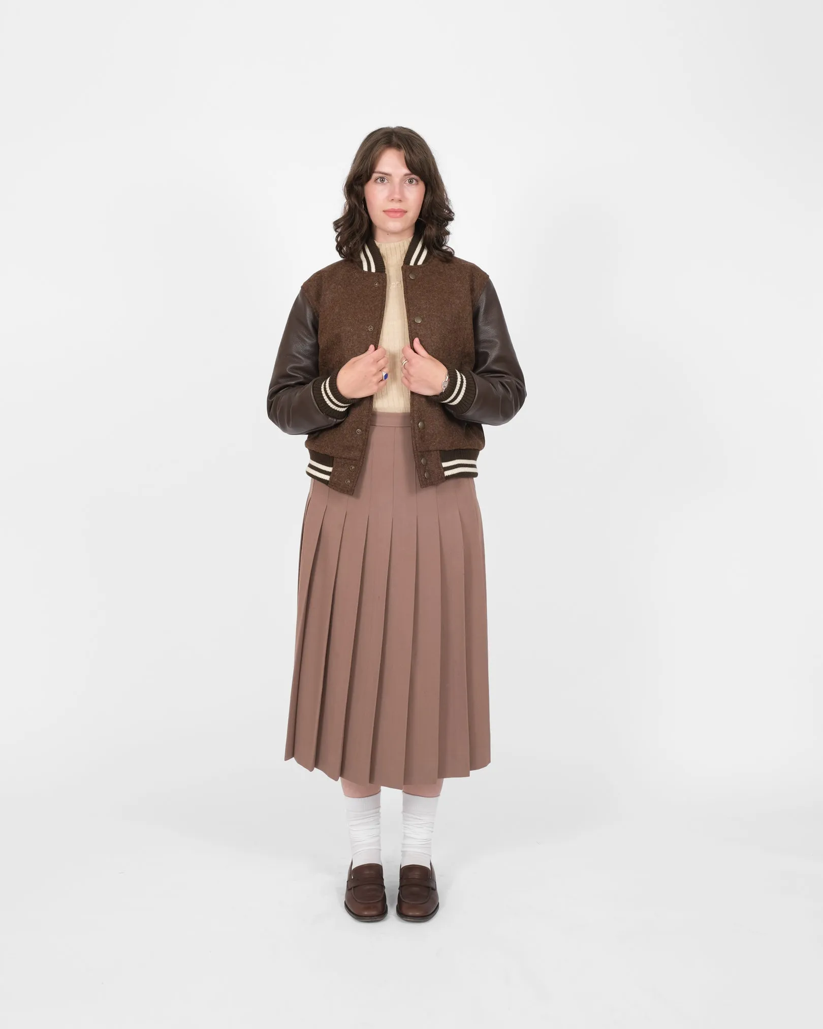 Women's Varsity Jacket - Medium Brown Mix