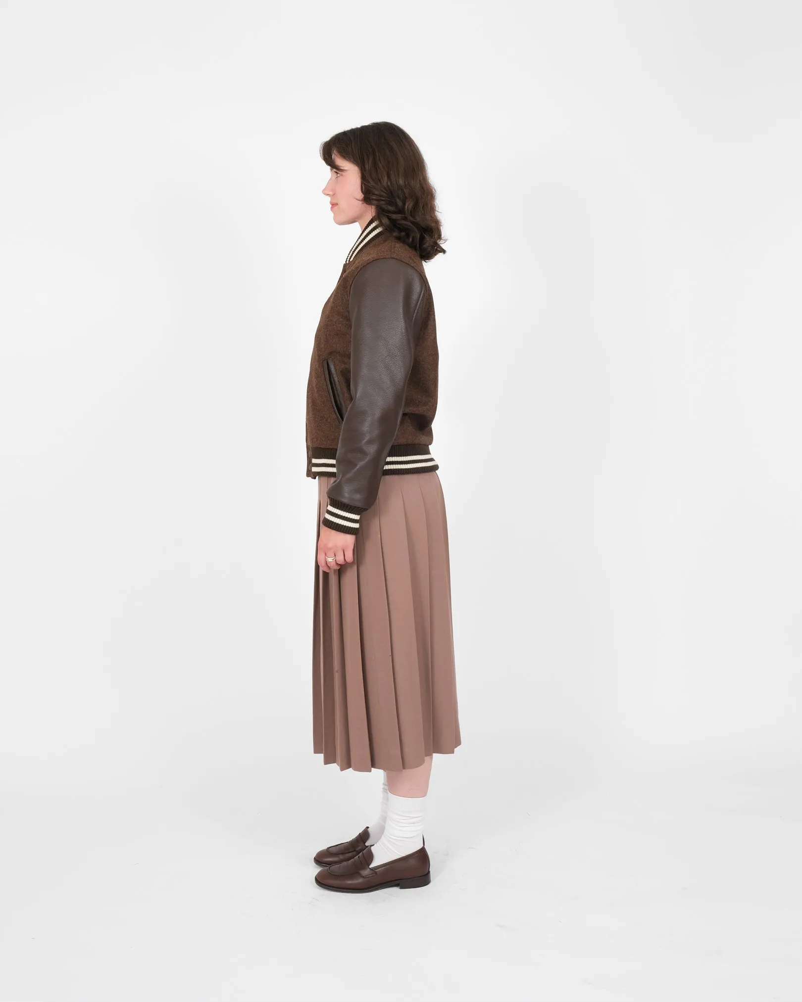 Women's Varsity Jacket - Medium Brown Mix