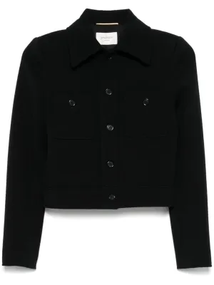 Wool blend cropped jacket