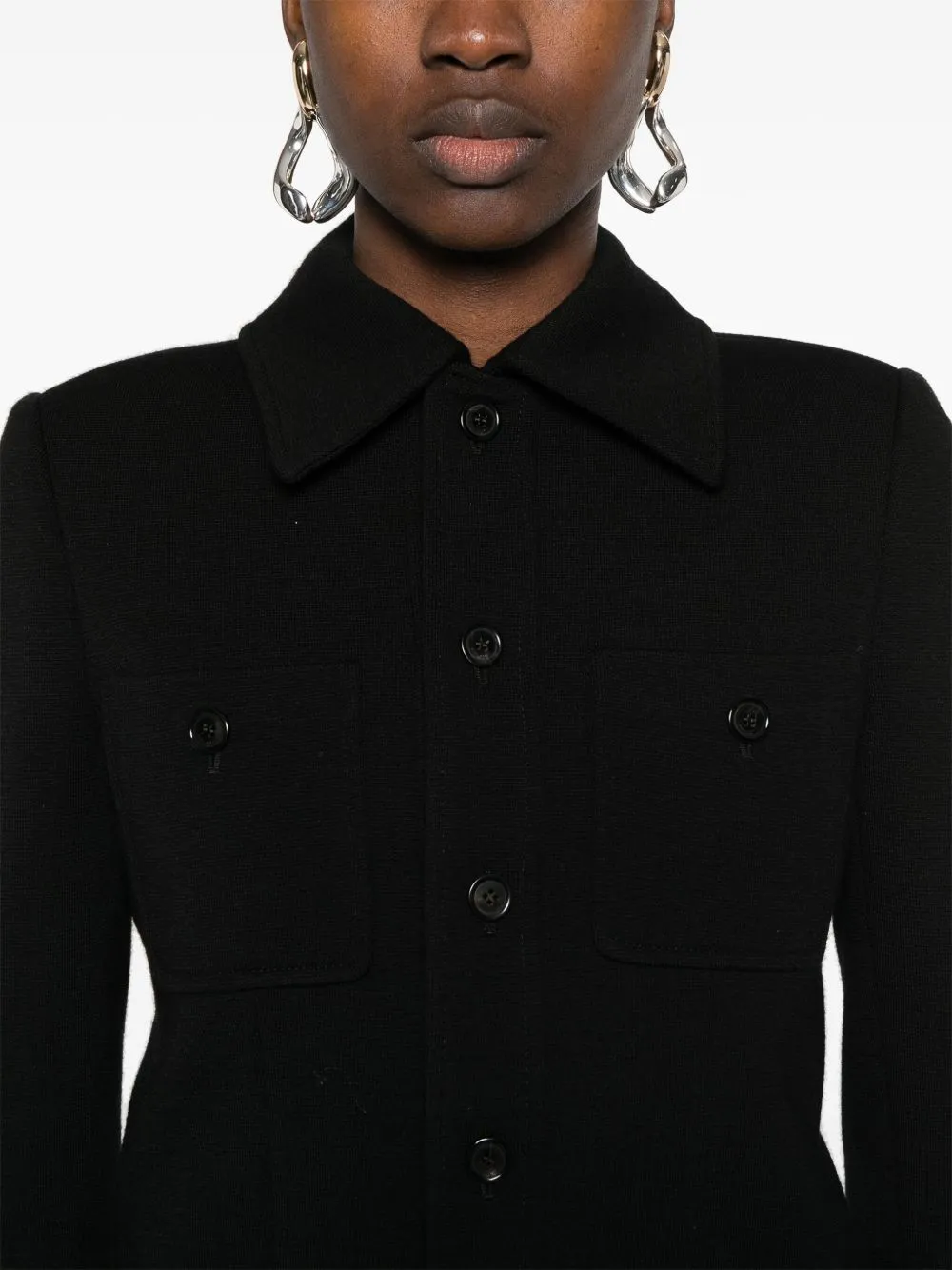 Wool blend cropped jacket