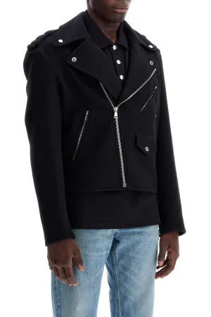 wool felt biker jacket in