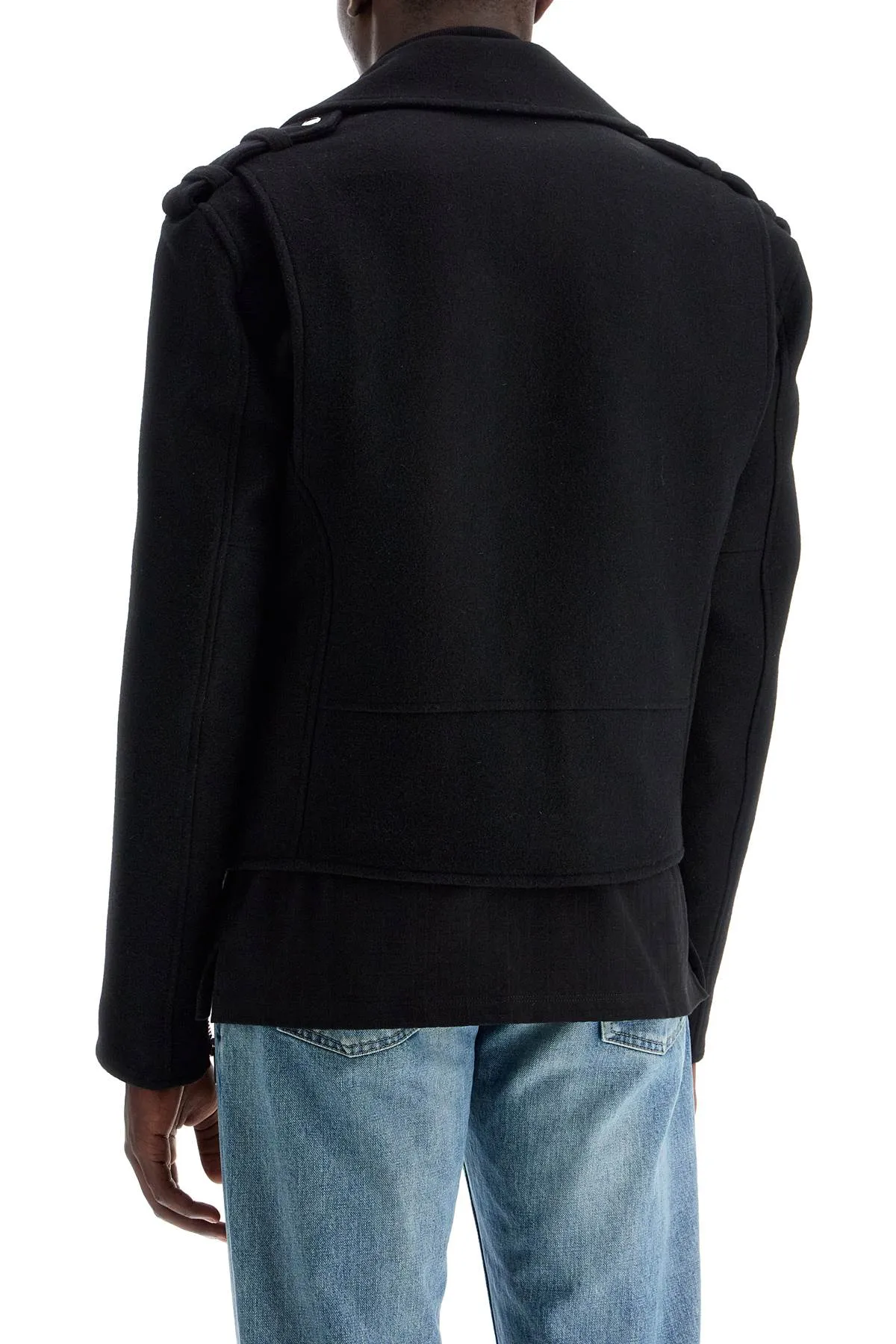 wool felt biker jacket in