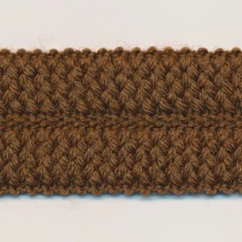 Wool Knit Binder Tape #6 Brown