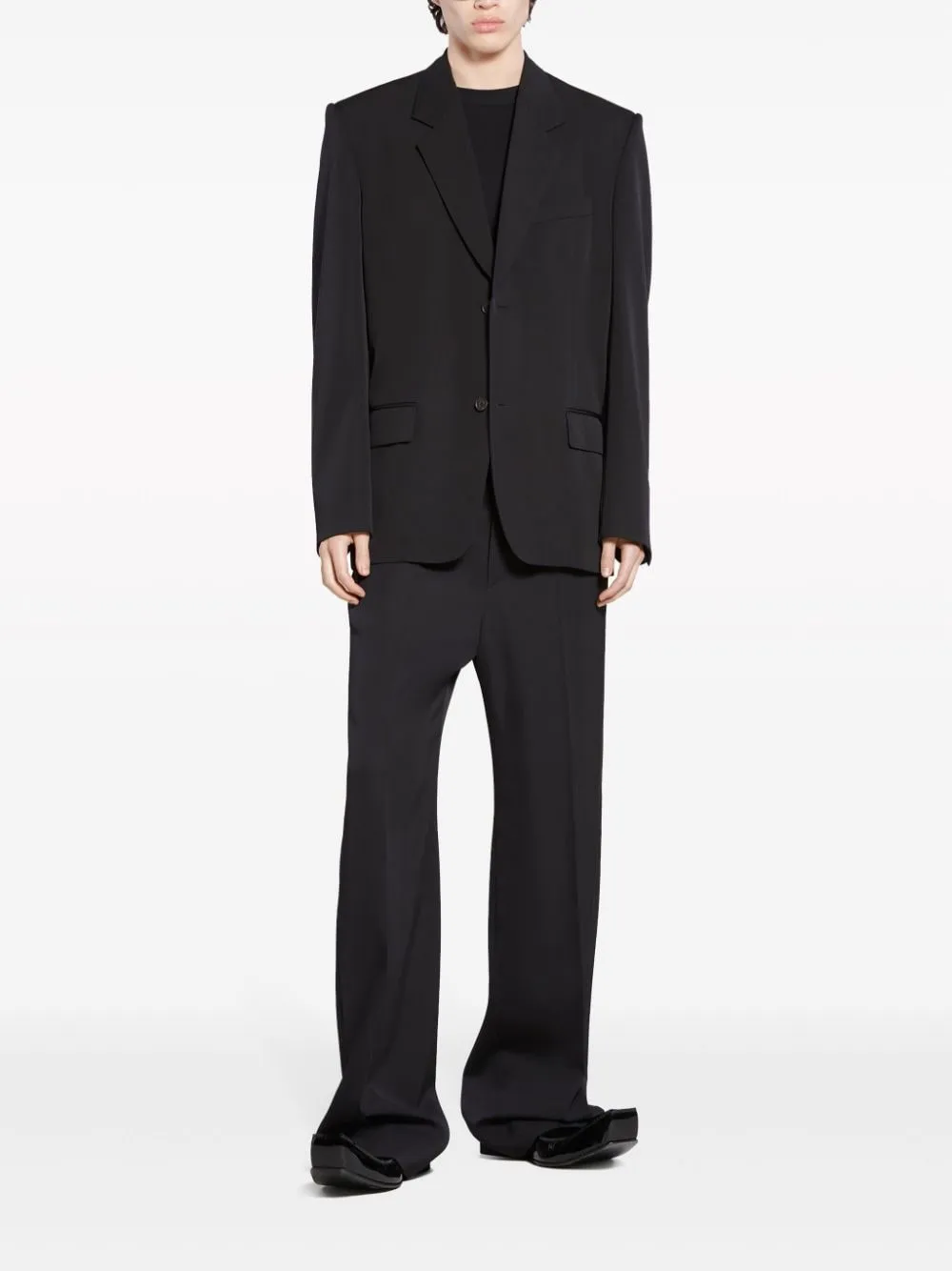 Wool single-breasted blazer jacket