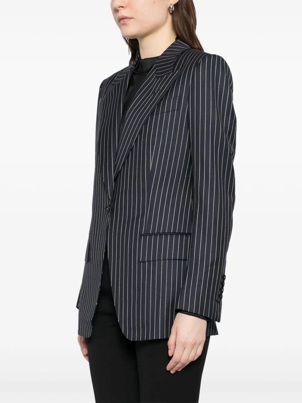 Wool single-breasted blazer jacket