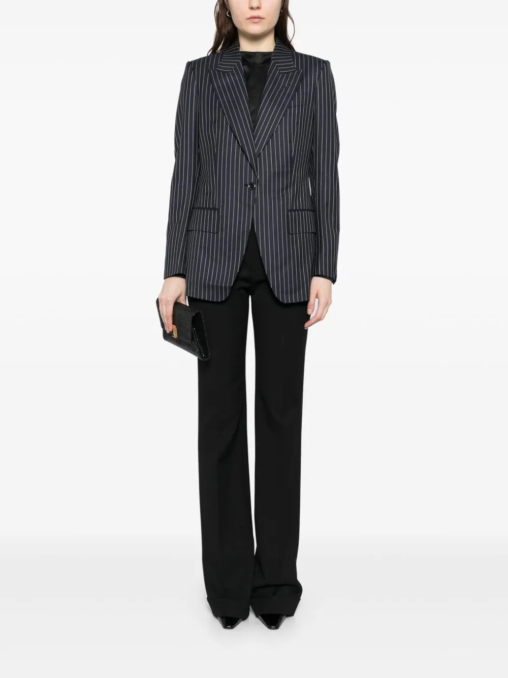 Wool single-breasted blazer jacket