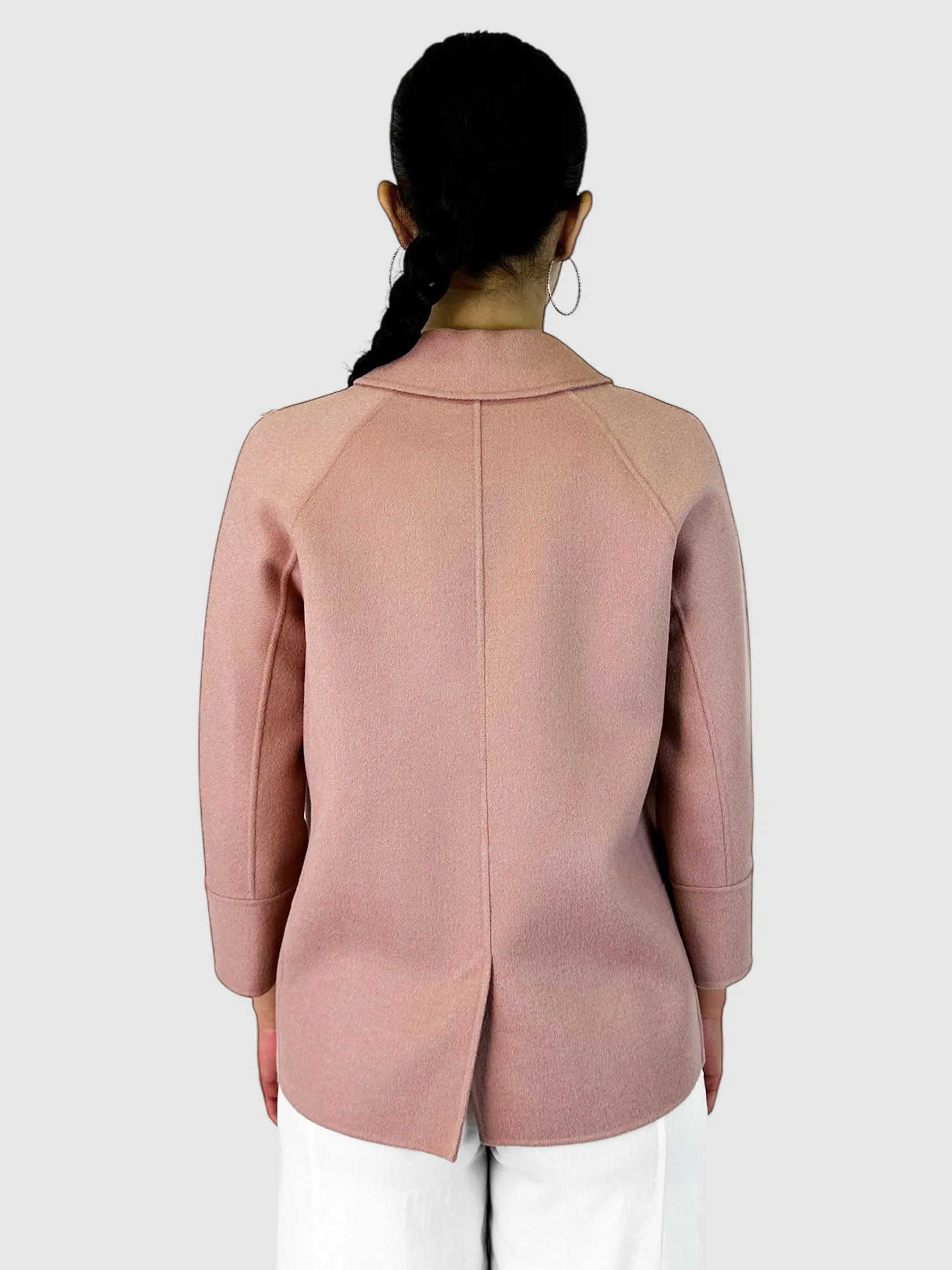 Wool Single-Breasted Short Coat - Size 4