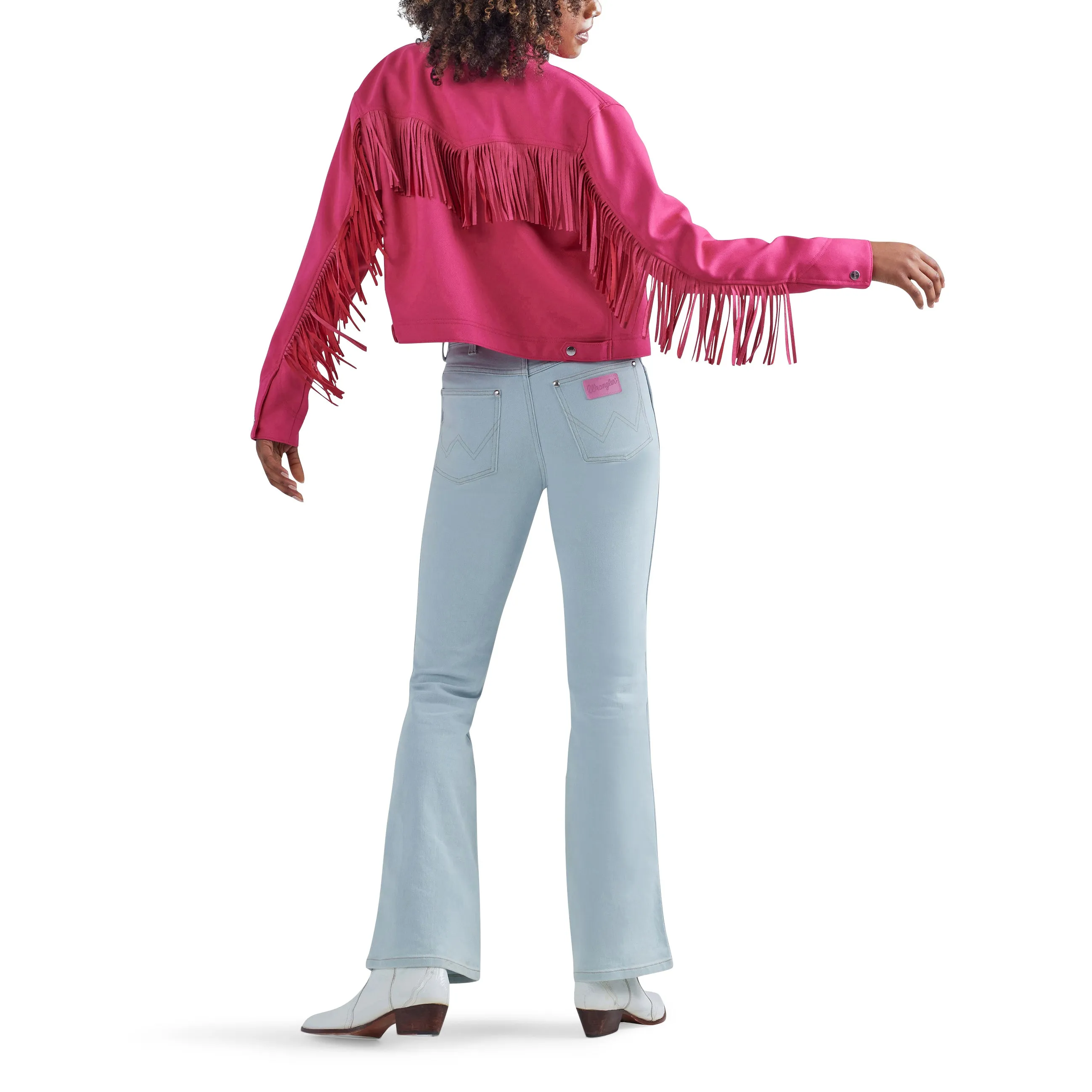Wrangler Women's Barbie Pink Fringe Wrancher Jacket