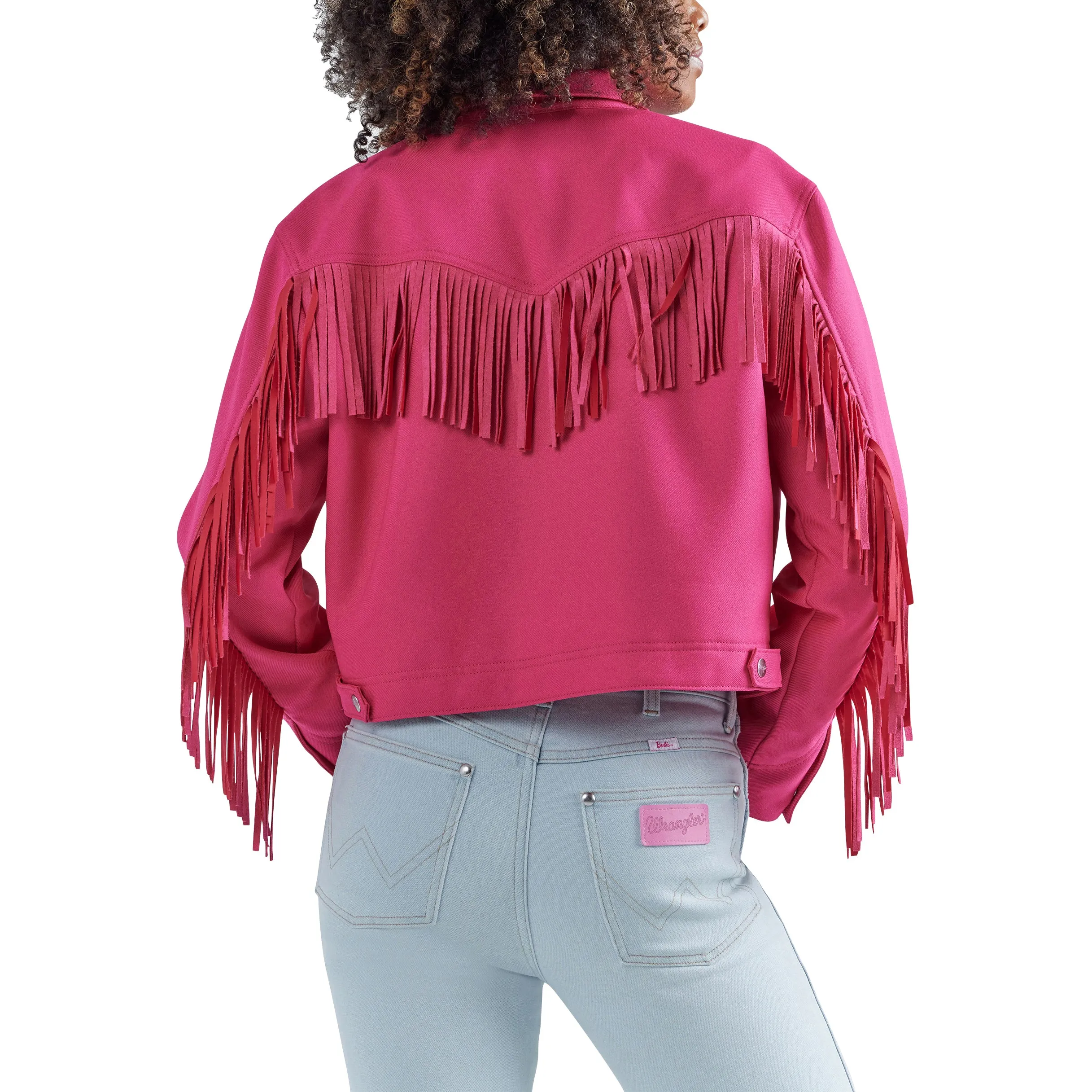 Wrangler Women's Barbie Pink Fringe Wrancher Jacket