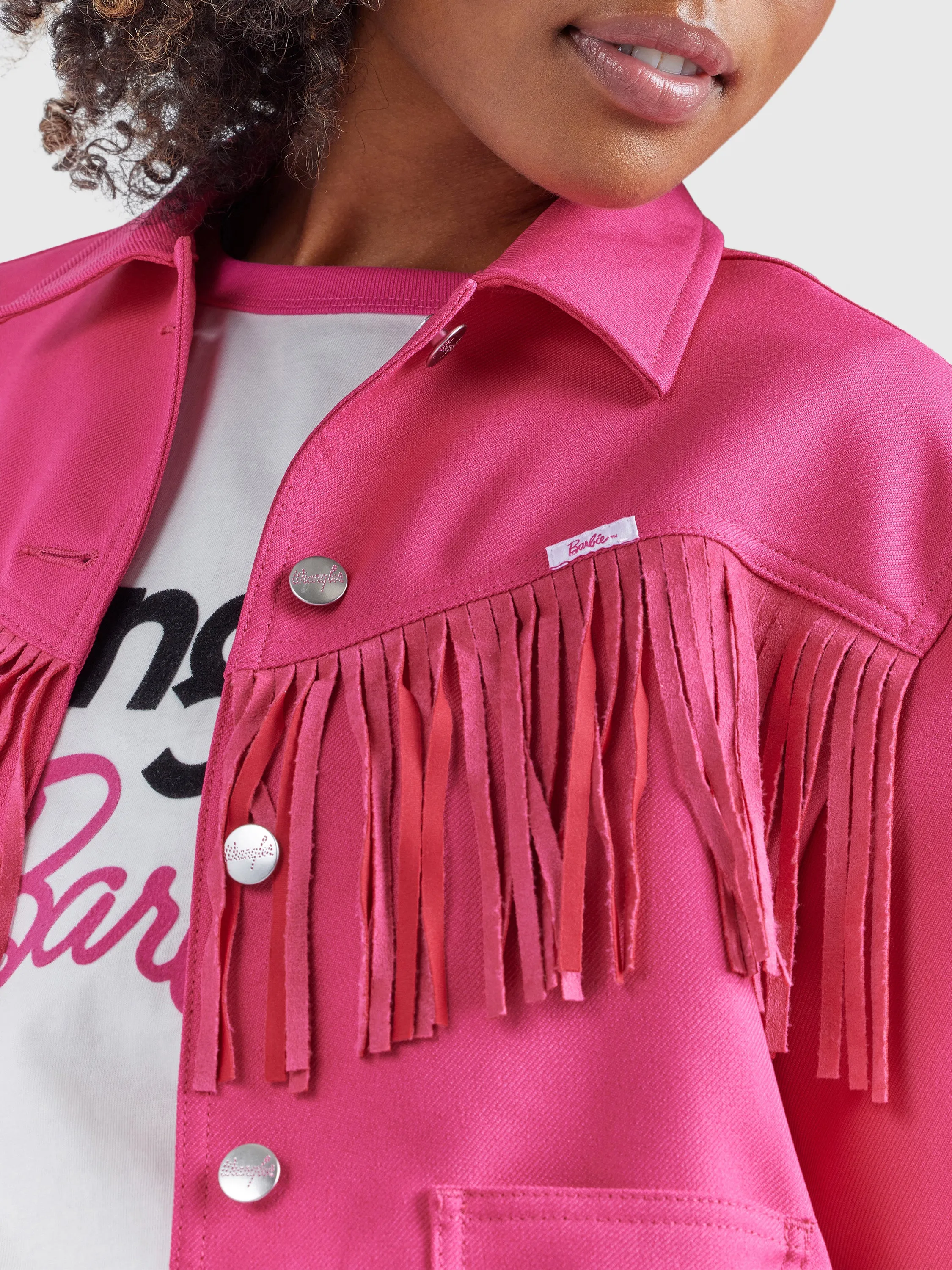 Wrangler Women's Barbie Pink Fringe Wrancher Jacket