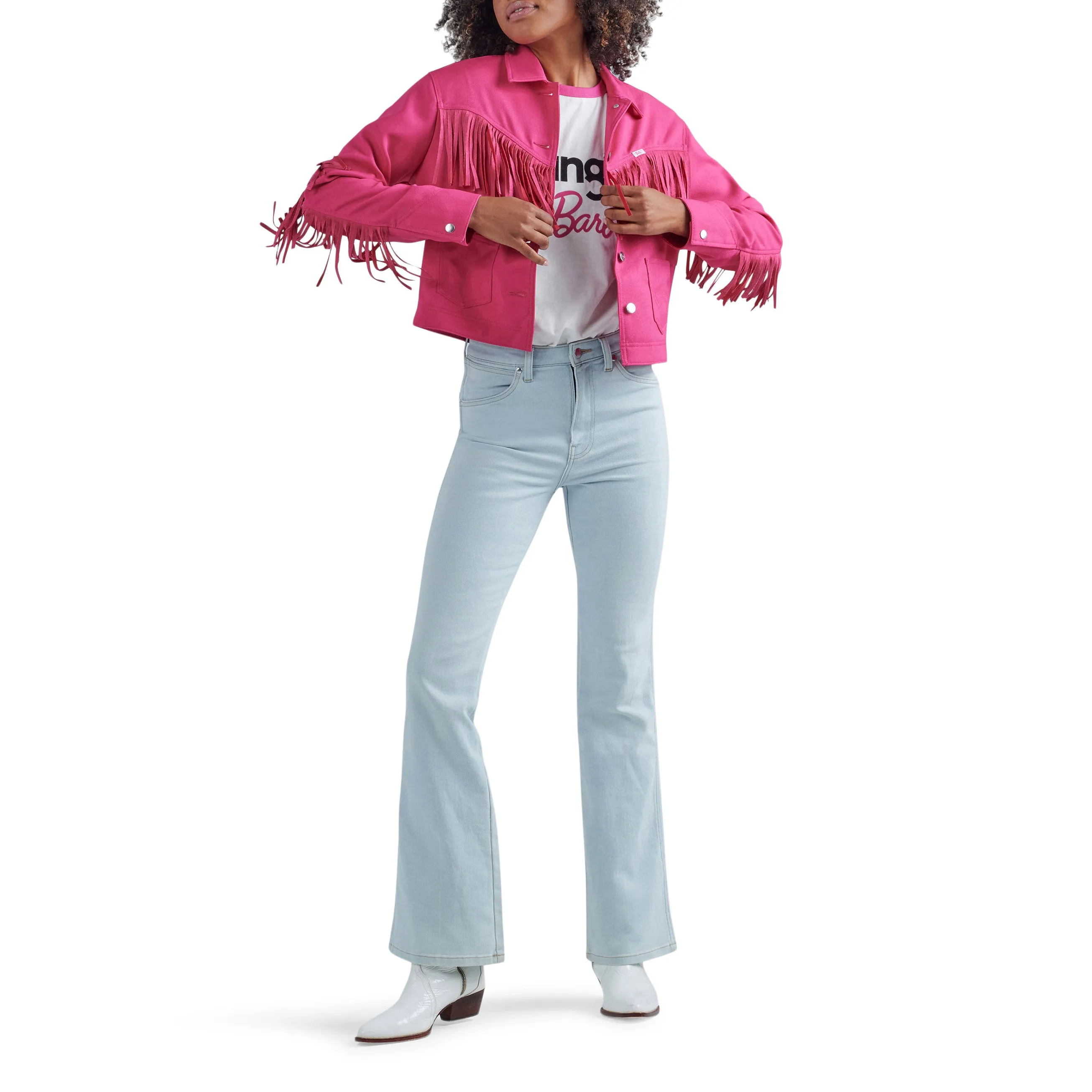 Wrangler Women's Barbie Pink Fringe Wrancher Jacket