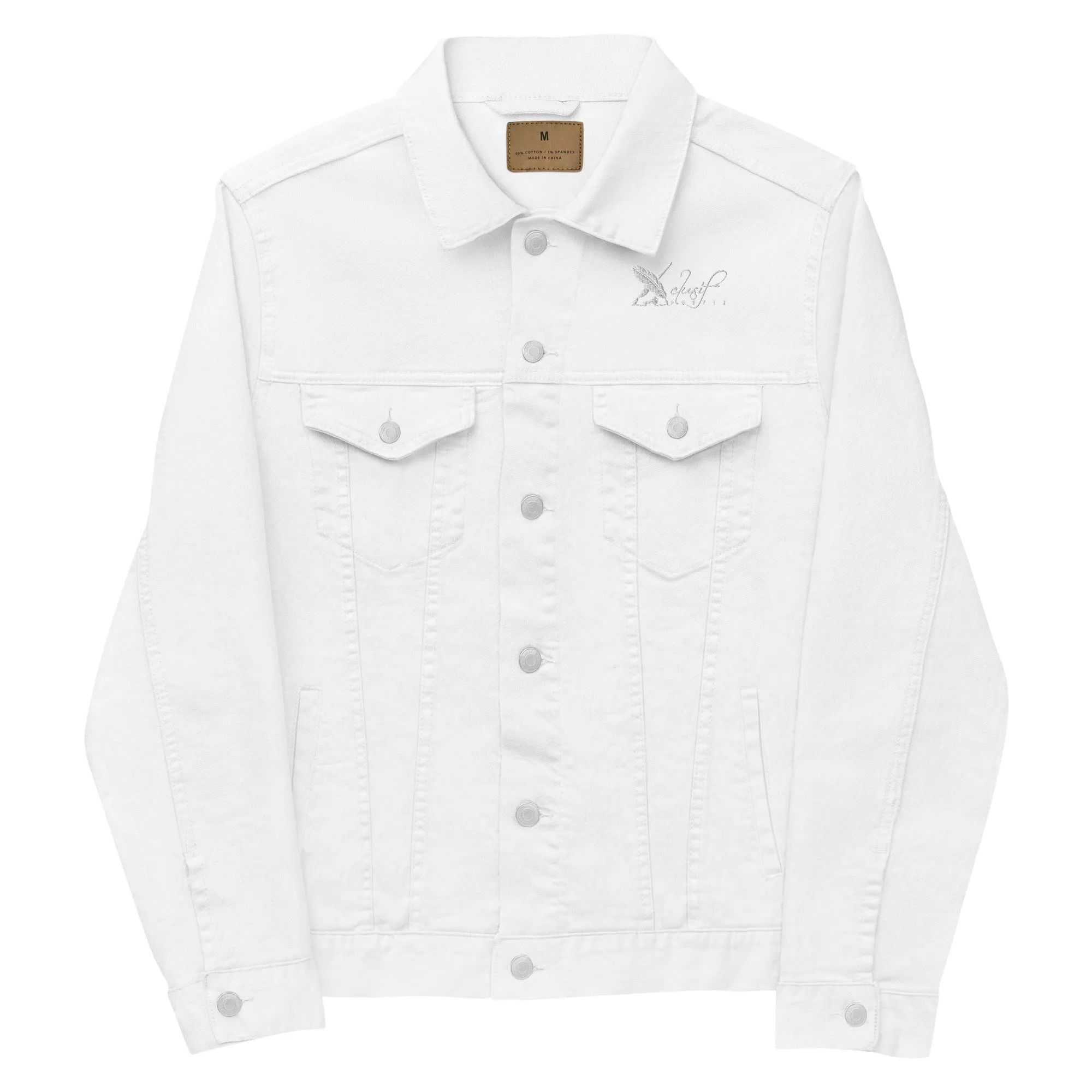 XCLUSIF POETIX WHITE LOGO Unisex denim jacket