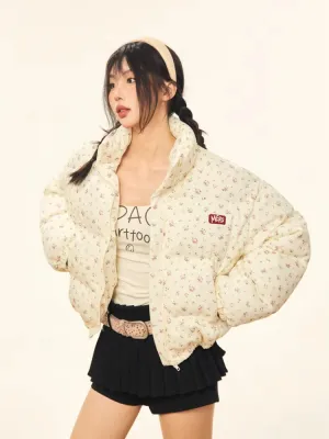 Y2K Floral Puffer Jacket