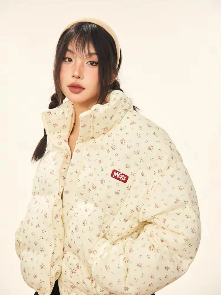 Y2K Floral Puffer Jacket