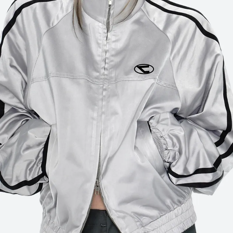 Y2K Reflective Double Zip-Up Jacket