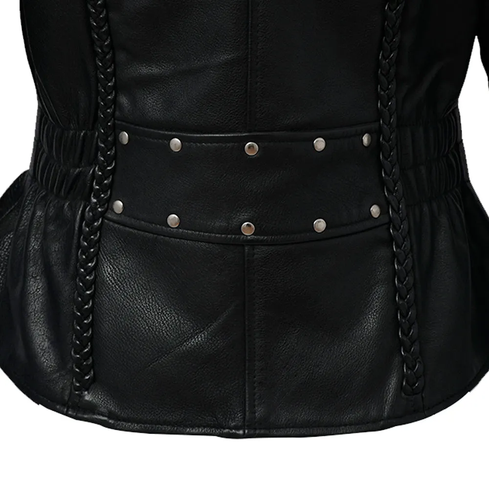 YELONA BELOVA Motorcycle Leather Jacket