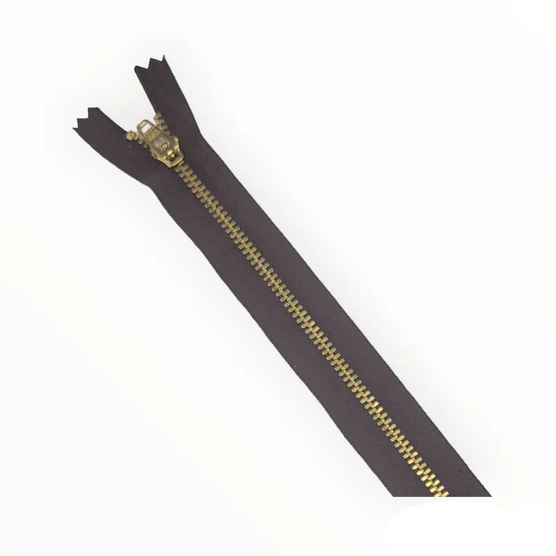Ykk Metal Gold Close End 35cm Zip 570 Chocolate