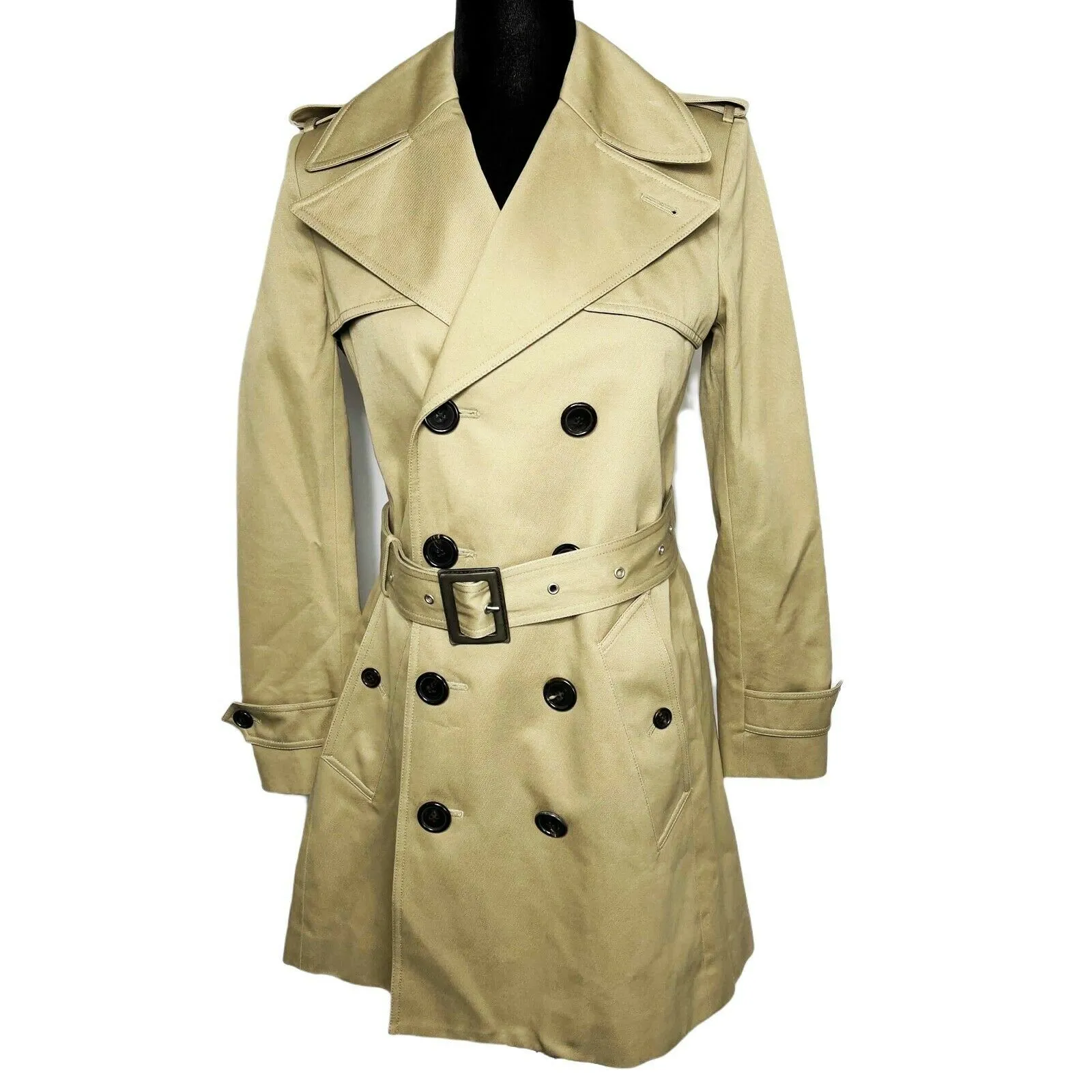 YSL - Saint Laurent - Runway Classic 6 Button Trench Coat - Belted - US 4 - 36