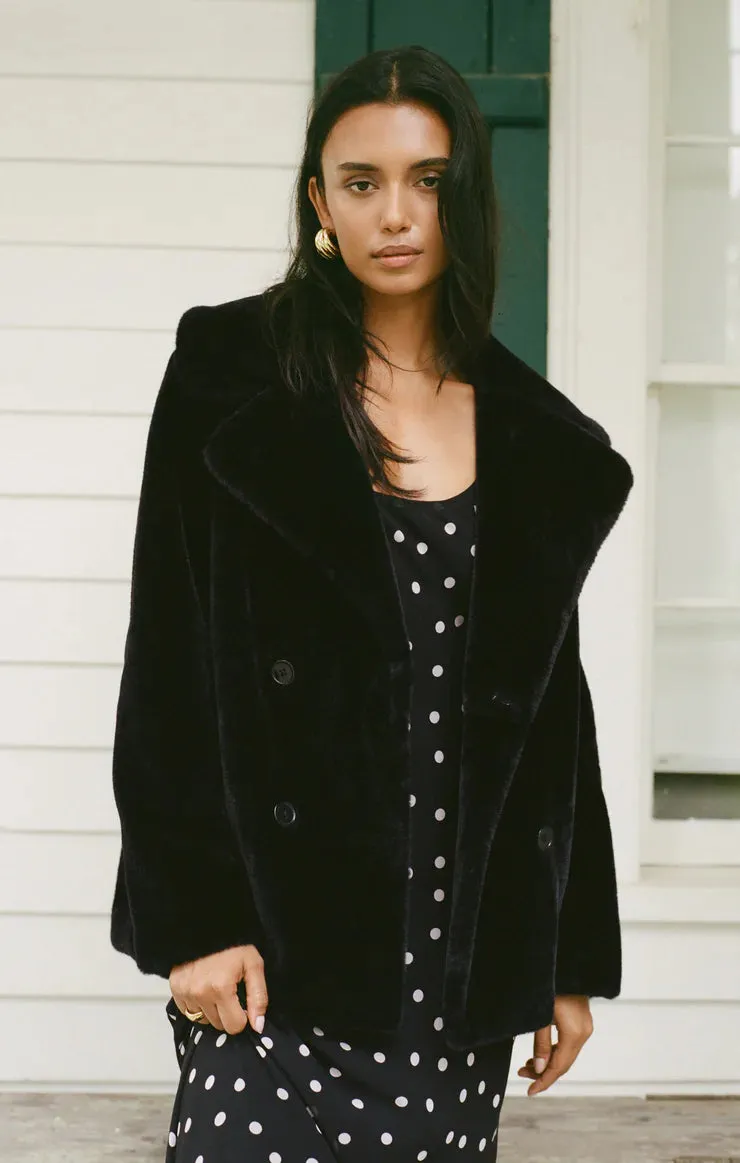Z Supply Gem Double Breasted Fur Coat