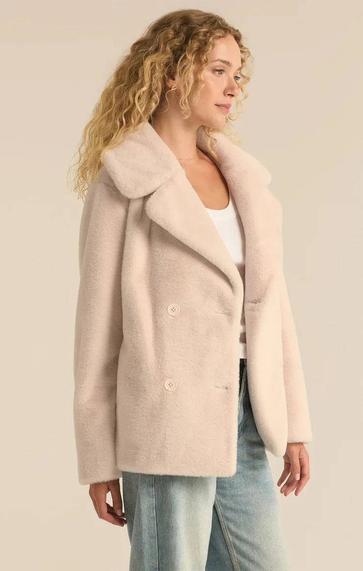 Z Supply Gem Double Breasted Fur Coat