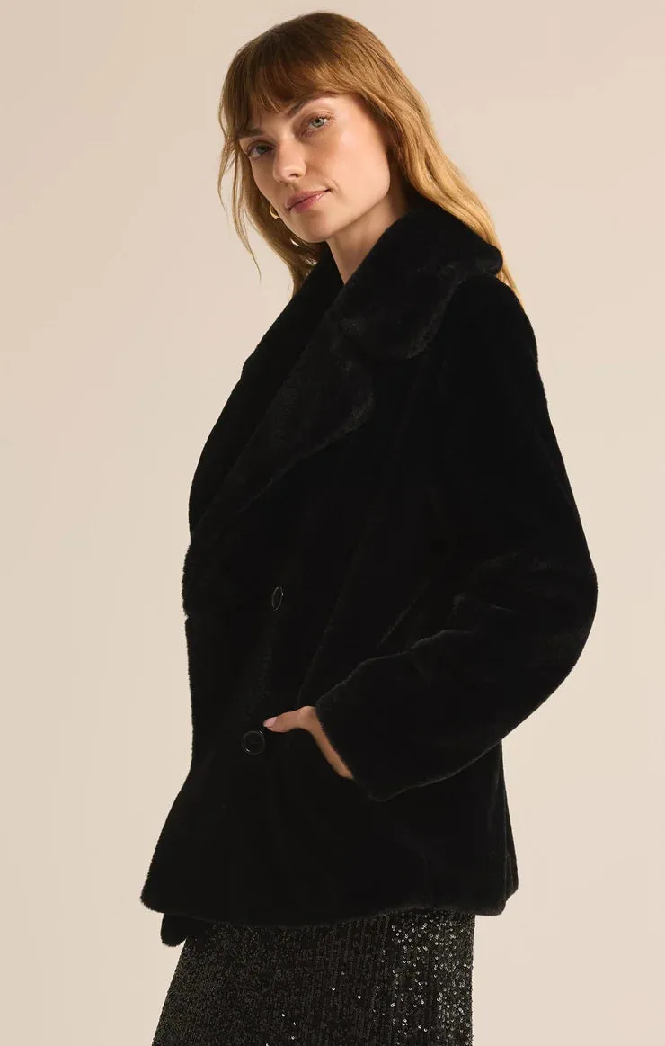Z Supply Gem Double Breasted Fur Coat