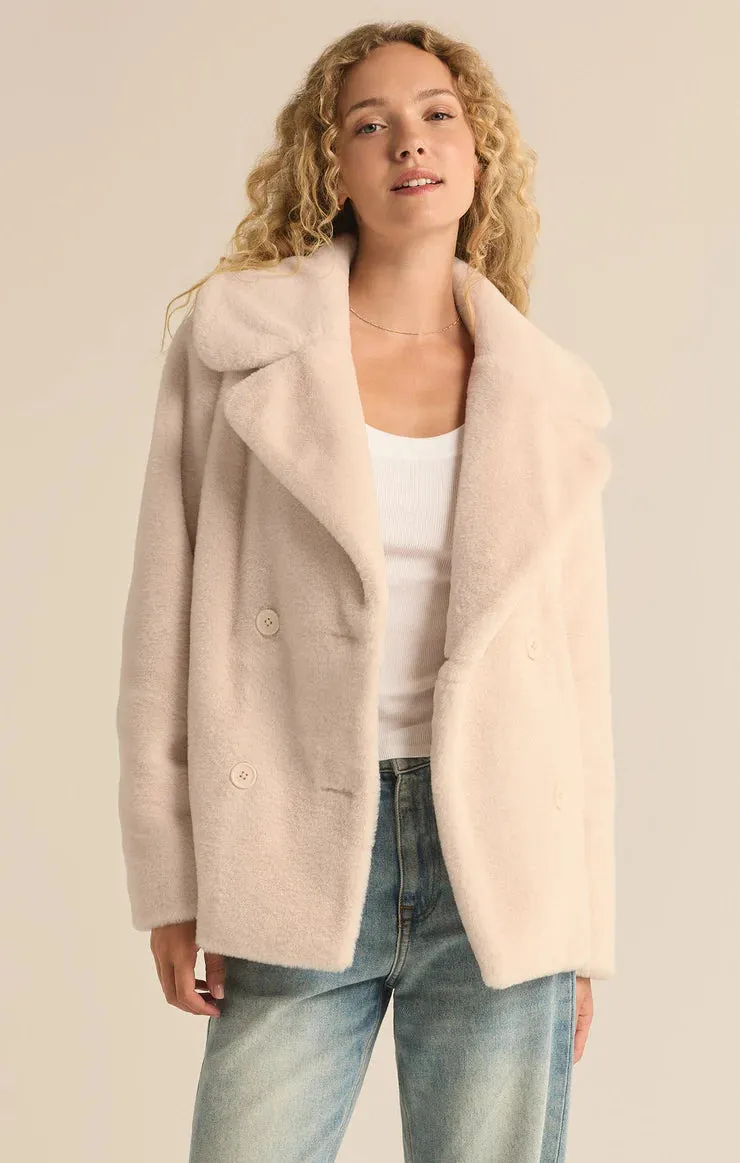Z Supply Gem Double Breasted Fur Coat