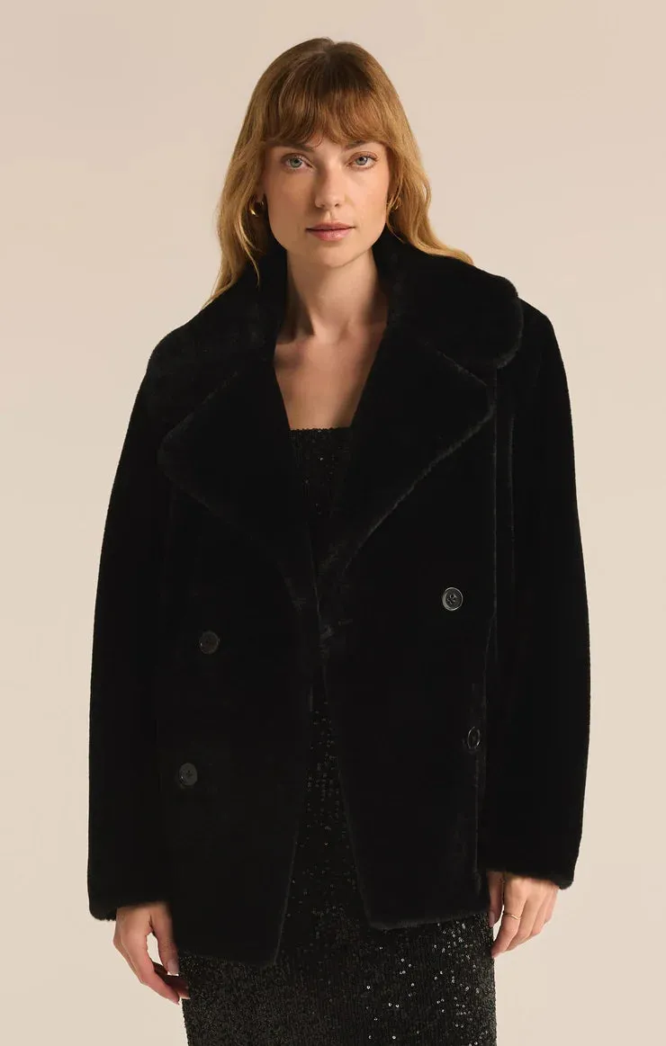 Z Supply Gem Double Breasted Fur Coat