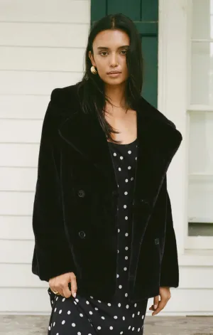 Z Supply Gem Double Breasted Fur Coat