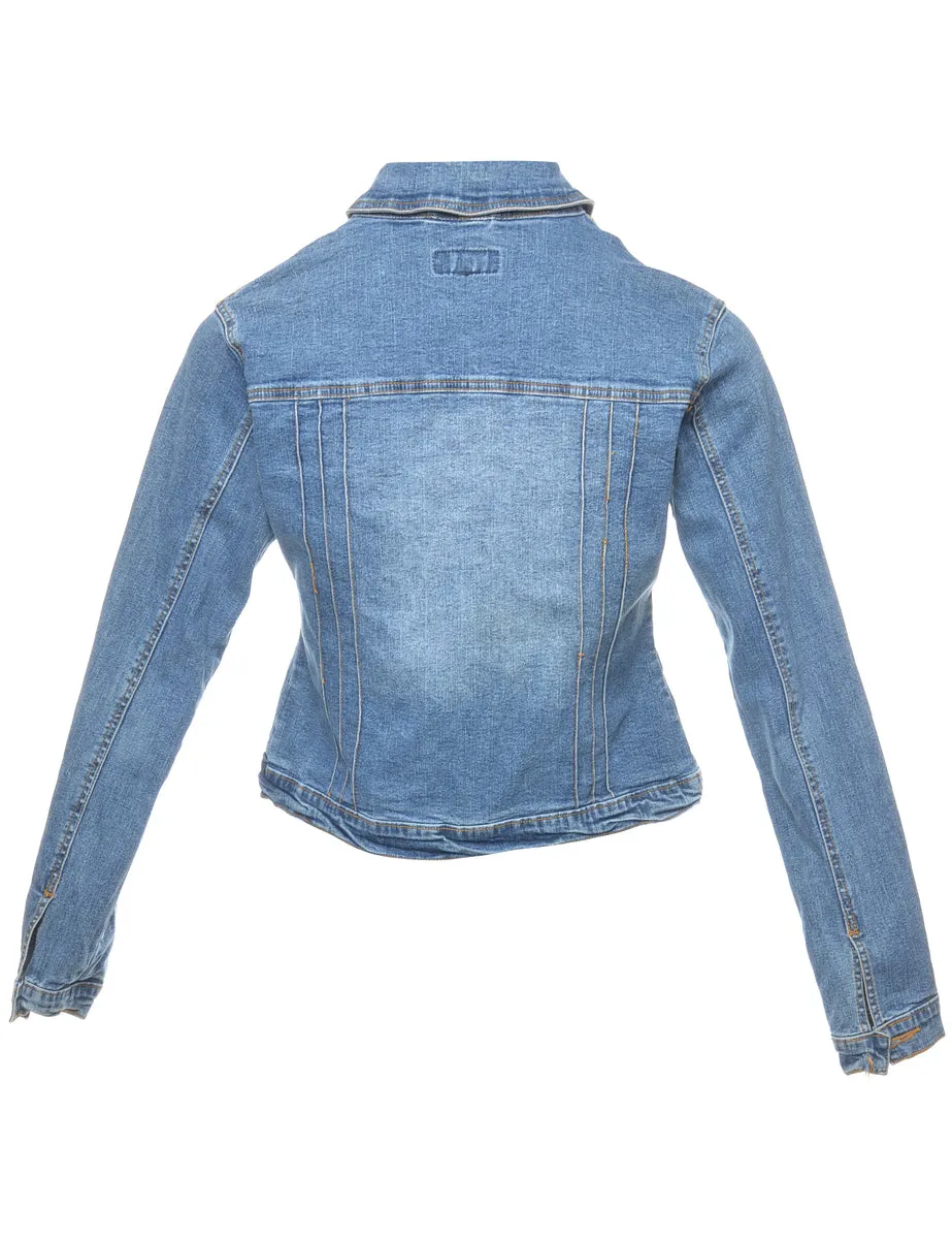 Zip Front Denim Jacket - M