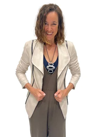 Zipper Detalided Jacket - Stone - JR121
